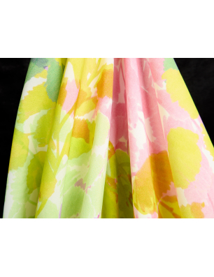 Vâscoză rayon material pentru rochie cu model pastel în stil vegetal
