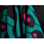 Viscose ar elastānu, twill audums ģeometriskā tirkīzzilgani rozā rakstā