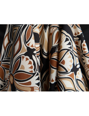 Vâscoză material pentru rochie cu model boho geometric