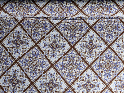 Viscose fabric for a dress with a geometric boho pattern