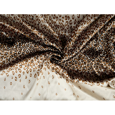 Viscose fabric with a subtle sheen, cream-colored with a panther print - report - Fabric Wholesale Bemax
