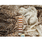 Viscose fabric with a delicate sheen, cream-colored with a leopard print - report