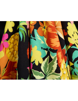 Vâscoză, material pentru vară, în model tropical colorat – En-gros de textile Bemax
