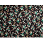 Viscose, material para vestido, preto com flores coloridas
