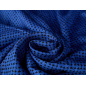 Viskose-Material für ein Kleid, blau mit feinem schwarzem Muster