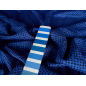 Viscose, tissu pour robe, bleu, avec un motif noir fin
