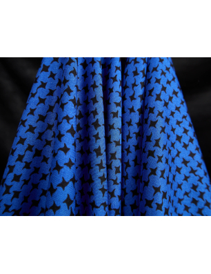 Viscose fabric for a dress, blue with a fine black pattern - Bemax Fabric Wholesale