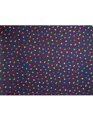 Vâscoză material pentru rochie bleumarin cu bomboane colorate Fabrica de textile Bemax