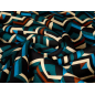 Viskose-Material für ein Kleid mit geometrischem Muster in Meeresgrüntönen