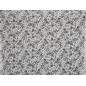 Viscosa chiffon bianco con delicate roselline nere