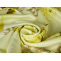 Viscose fabric in a unique lemon-yellow retro pattern