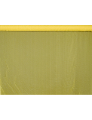 Viskose-Chiffon mit feinen weißen Punkten auf gelbem Grund - Stoffgroßhandel Bemax