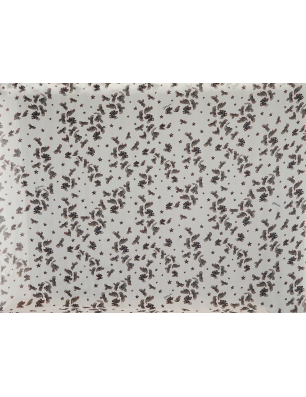 Viscosa chiffon bianco con l’originale motivo di uccelli e stelle - Grossista di Tessuti Bemax