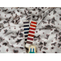 Voile de viscose blanc avec le motif original d’oiseaux et d’étoiles