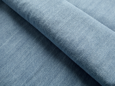 Jeansstof med washed-effekt og soft touch – lyseblåt denimstof