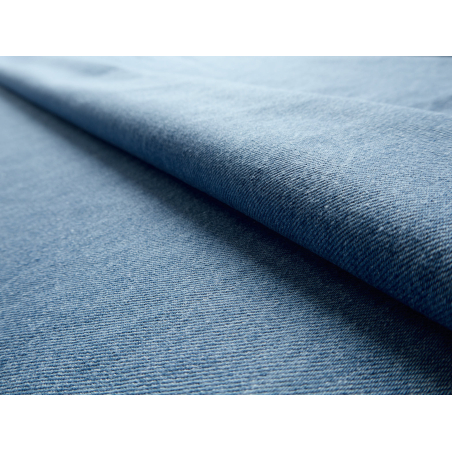 Jeansstoff mit Washed-Effekt und Soft-Touch – hellblauer Denim