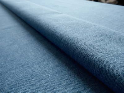 Denim fabric with a washed effect and soft touch – blue denim