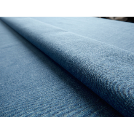 Jeansstof med washed-effekt og soft touch – blå denim