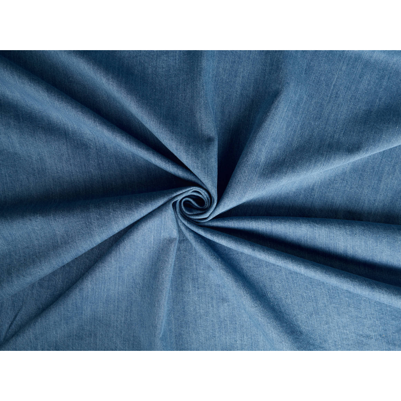 Jeansstof med washed-effekt og soft touch – blå denim