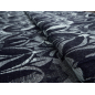 Jewel-effect jacquard denim in a floral pattern in dark navy blue