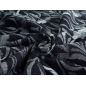 Jewel-effect jacquard denim in a floral pattern in dark navy blue