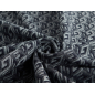 Jeans em tecido jacquard com padrão geométrico em azul-marinho escuro