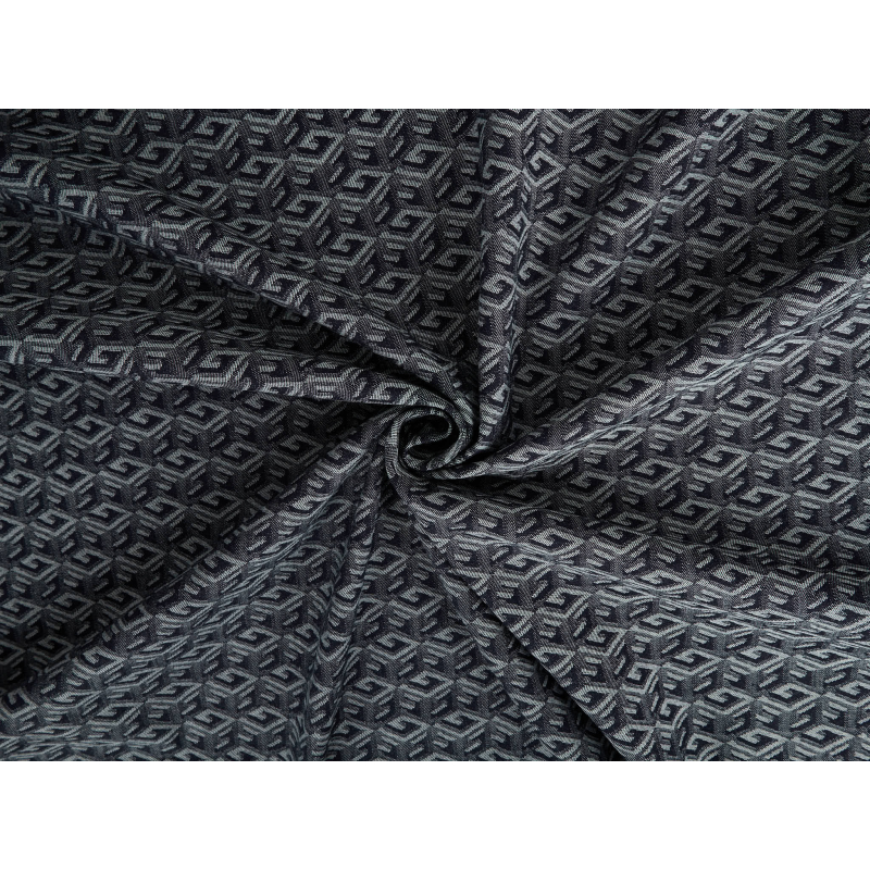Jeansstoff mit Jacquard-Webstruktur in geometrischem Muster in Dunkelnavy