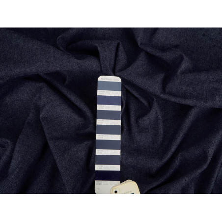 Denimmateriale med elastan soft touch - mørkeblå denim