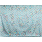 Satin de seda com elastano azul-clar com um padrão geométrico delicado