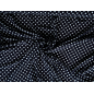 Navy silk crepe with light blue dots