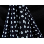 Crepe de seda azul-marinho com bolinhas azuis