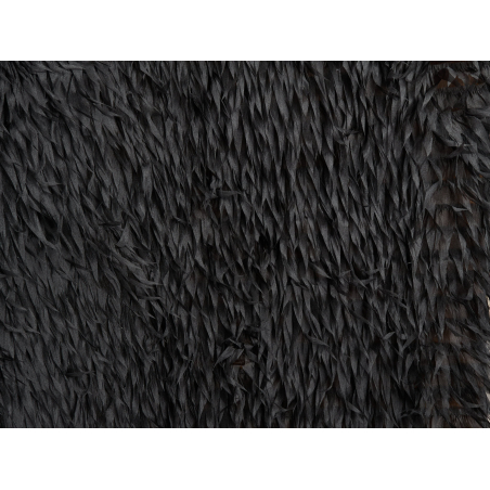 Material with sewn-on feathers made of organza