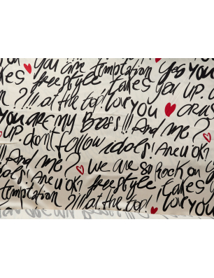 Viscose com brilho delicado e letras pretas