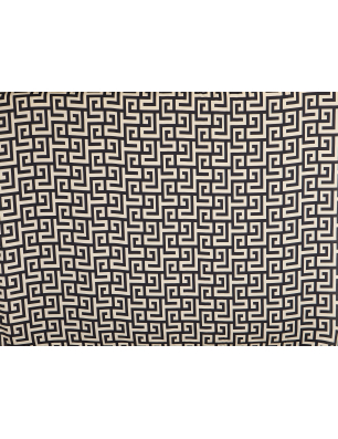 Cupro touch viscose in zwart-beige geometrisch patroon
