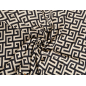 Cupro touch viscose in black-beige geometric pattern