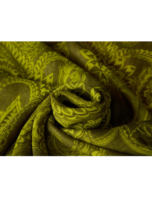 Seda com caxemira - musselina delicada com padrão paisley