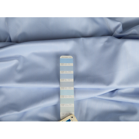 Coton mercerisé PREMIUM en chevrons bleu clair