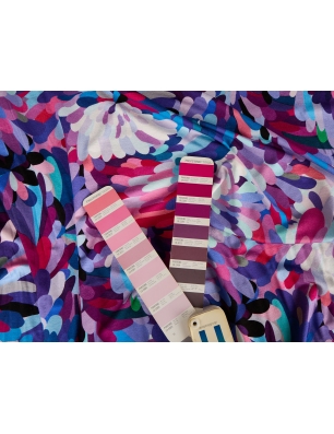Very drapey viscose jersey, cool to the touch, featuring a floral pattern - Bemax Fabric Wholesale