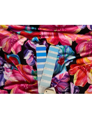 Very drapey viscose jersey, cool to the touch, featuring a floral pattern - Bemax Fabric Wholesale