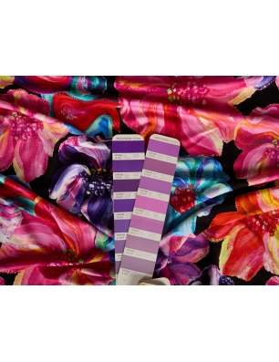 Very drapey viscose jersey, cool to the touch, featuring a floral pattern - Bemax Fabric Wholesale