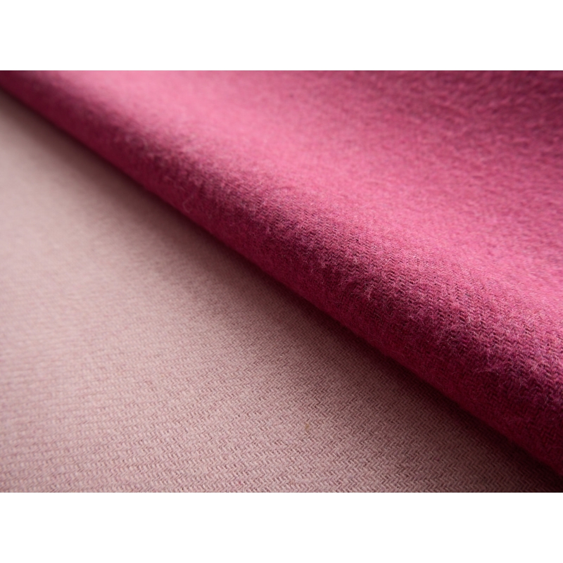Tessuto per cappotto - twill di lana double face - rosa pallido/fucsia