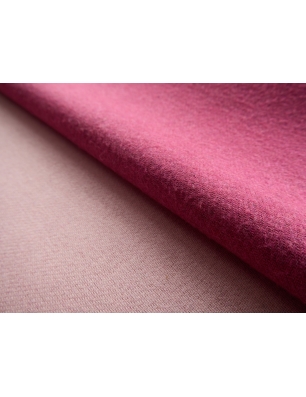Tecido para casaco - twill de lã dupla face - rosa pó/fúcsia