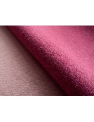 Coat fabric - reversible wool twill - powder pink/fuchsia