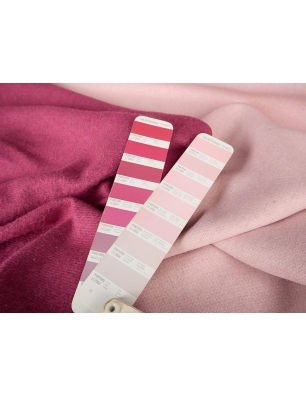 Tecido para casaco - twill de lã dupla face - rosa pó/fúcsia