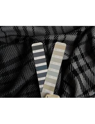 Moon Lux - Mantelstoff in Karo & Lurex